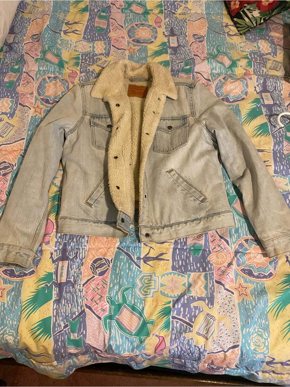 Levi's Light Blue Denim Jacket with Cream Sherpa Lining